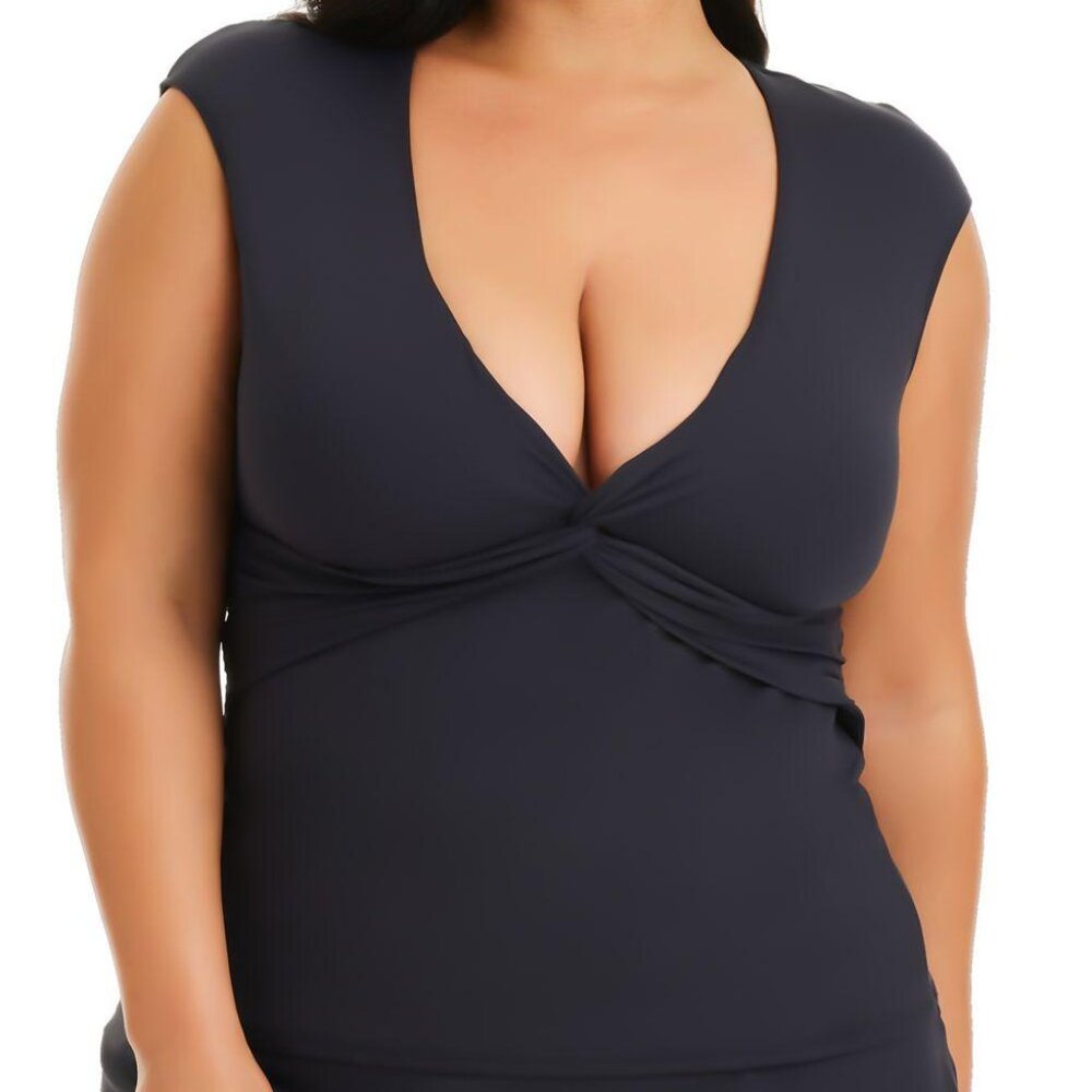 Bleu by Rod Beattie Plus Size Lets Get Twisted Tan Black 22W